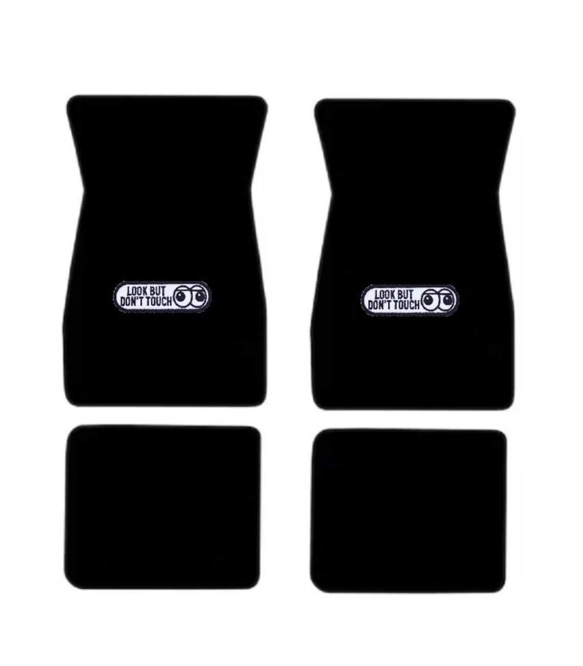 Ford Chevy Mopar Car Truck Floor Mats Carpet Hot Rod Rat Rod Rockabilly Black Set 4pcs