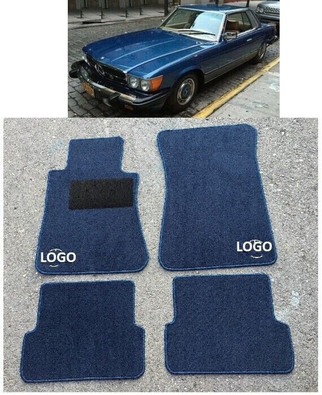 For Mercedesbenz R107 C107 Roadster Coupe Floor Mat Carpet Front Navy