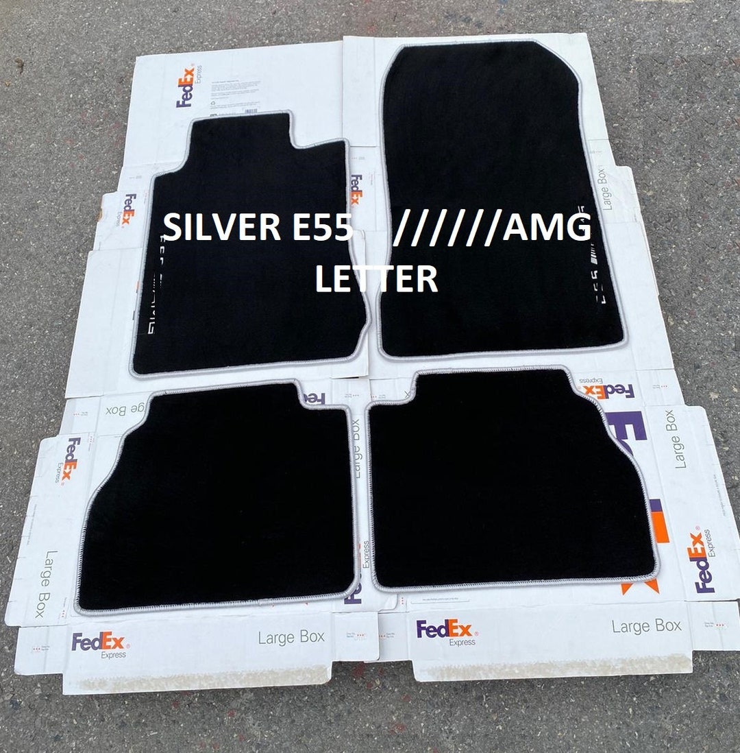 For Mercedes Benz W210 Amg Floor Mats Mat Carpet Black Silver Edge Set