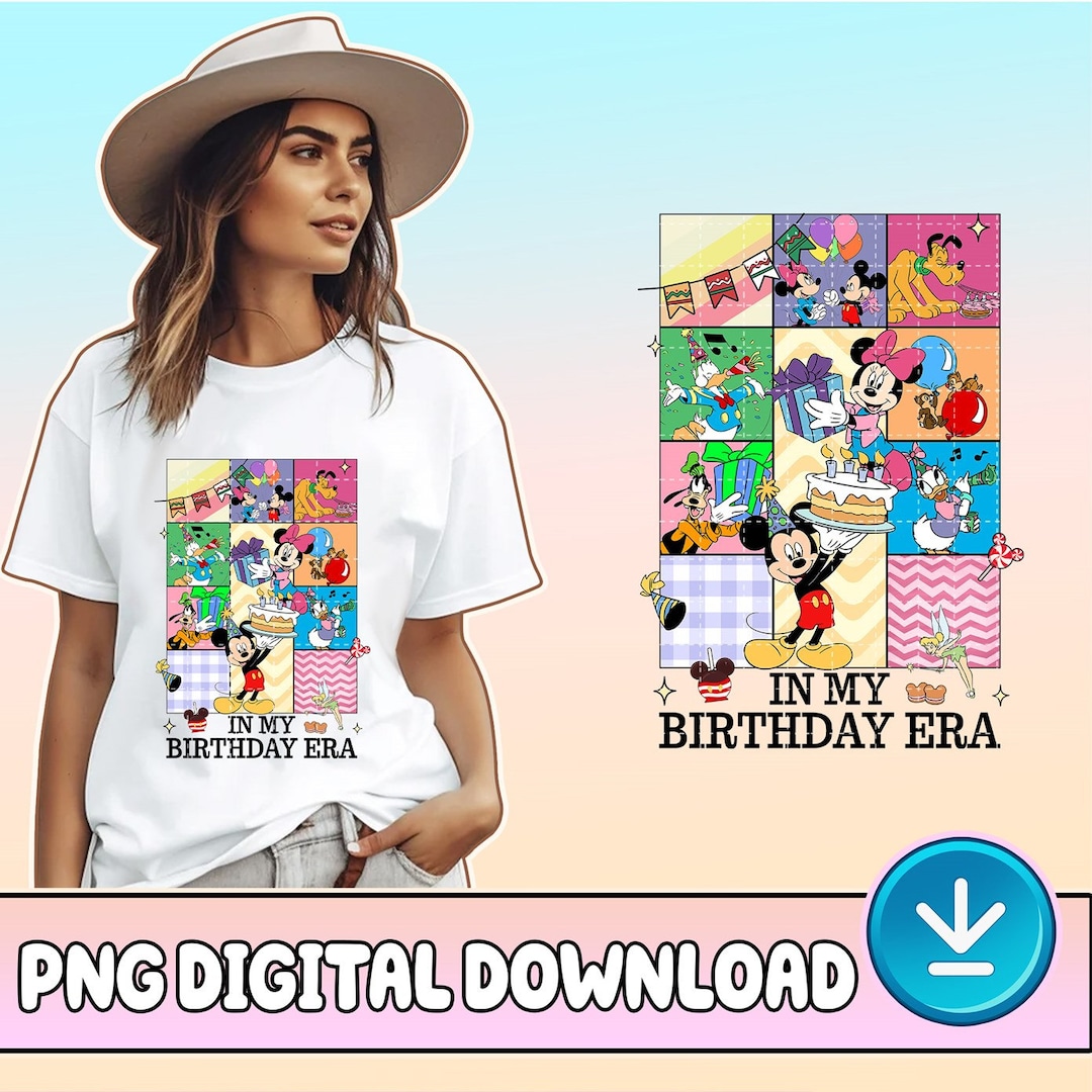 Mickey in My Birthday Era Png, Birthday Mouse and Friends PNG, Magical