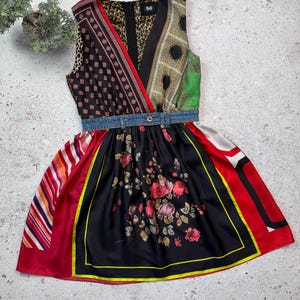 ドルチェガッバーナ D&G 100% シルク デニム プリント ドレス サイズ 