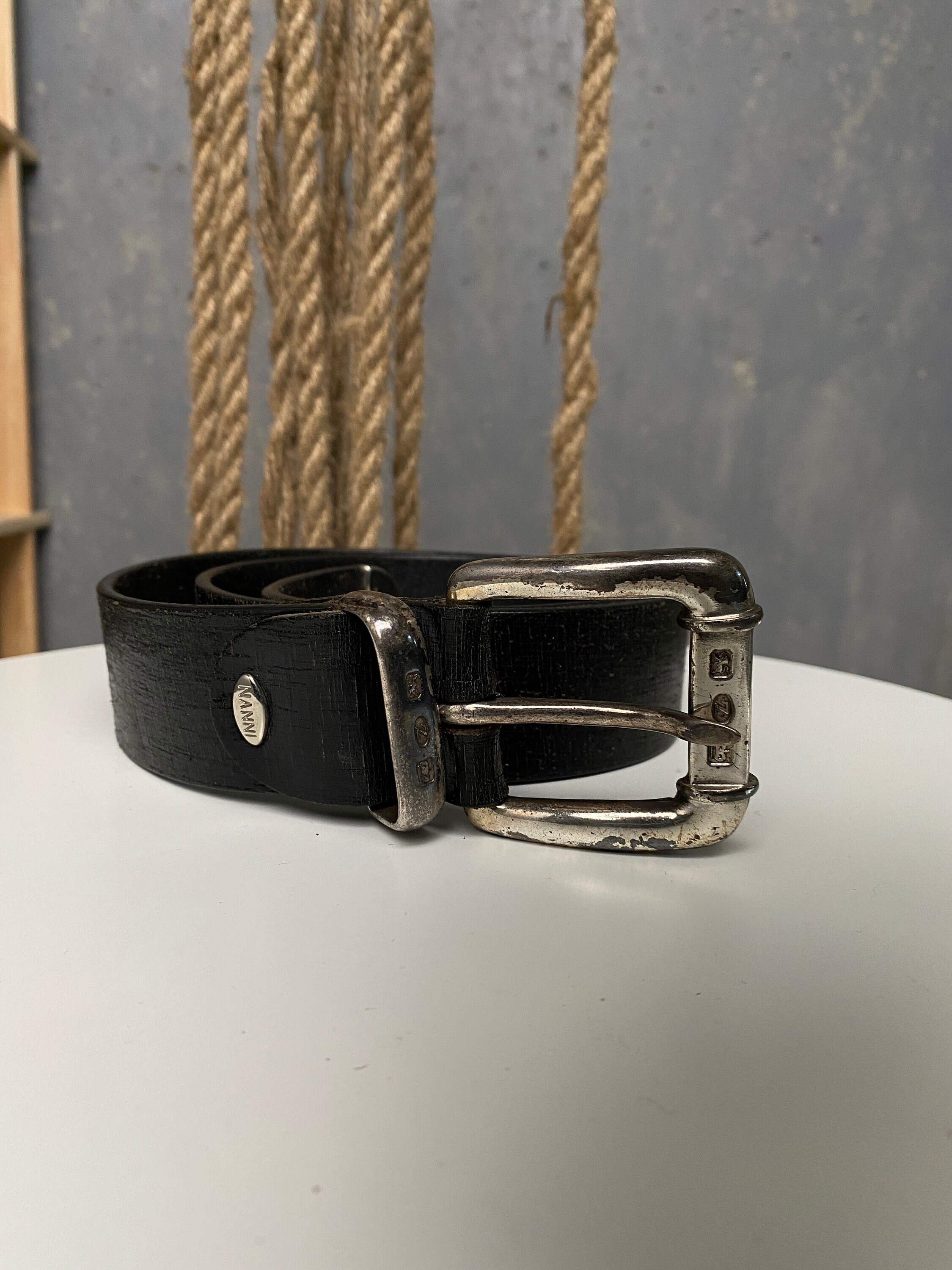 Nanni Belt Unisex Made in Italy Size 90 36 Vintage Avant Garde Black