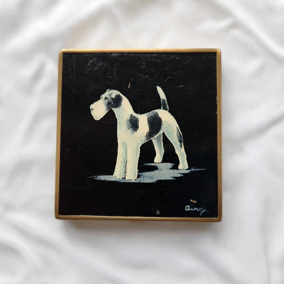 Walter Lampl Handpainted Fox Terrier Dog Compact