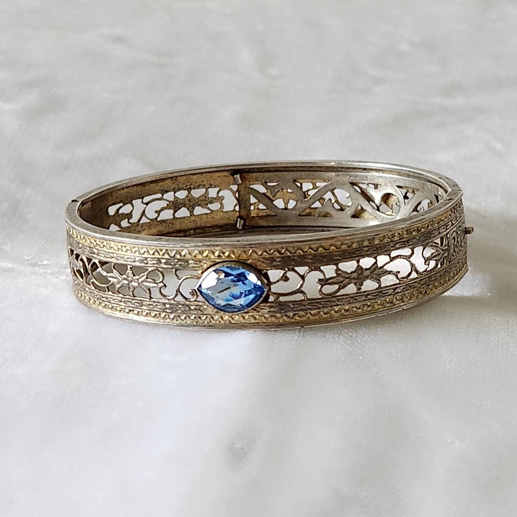 Early Walter Lampl Art Deco Sterling Filigree Bracelet