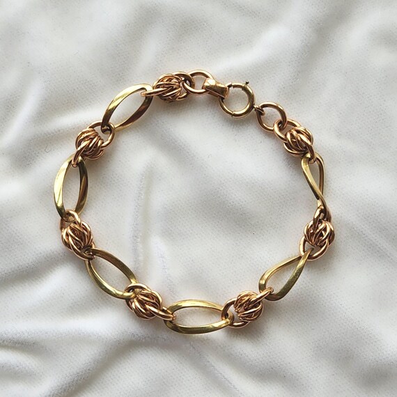 Walter Lampl Linked Cages Two Tone Gold Filled Bracelet