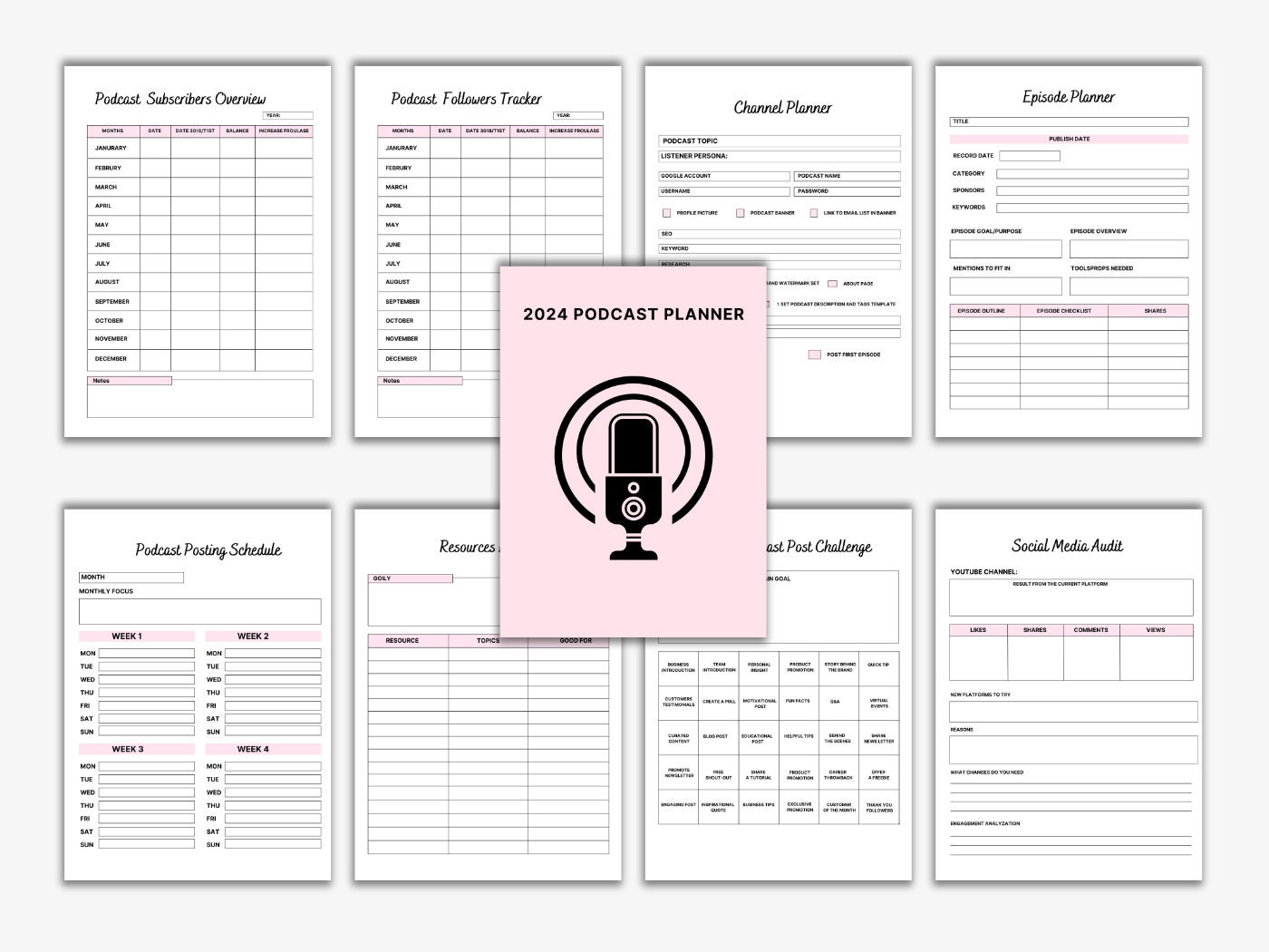 Editable 2024 Podcast Planner 2024 Podcast Digital Pdf Download Editable 2024 Podcast Planner 2024 Podcast Digital Pdf Download