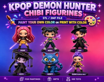 KPop Demon Hunter Chibi Figurines | STL, 3MF Files (Digital Download)