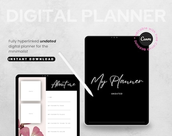 Minimalist Digital Planner: Hyperlinked Canva Template for GoodNotes, iPad, Notability (PDF)