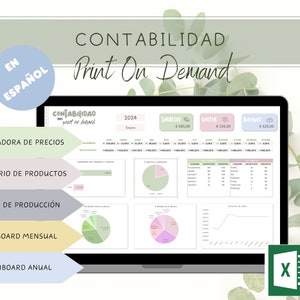 Print on Demand Accounting Excel Template/Price Calculator for Etsy Seller in Spanish/Excel POD Template