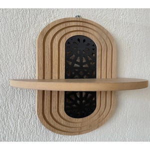 Handmade Wooden Wall Shelf  Boho Arch Wall Decor Minimalist Floating Shelf Moroccan Style Wall Panel Rustic Home Decor