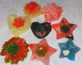 20 Flavor Kohakutou Crystal Gem Candy. 1 pound over 20 pieces of candy in different shapes,sizes and colors!!wrapped and labeled!!