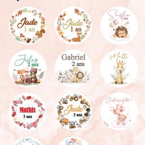 Etiquettes personnalisées autocollantes ou perforées, rondes, mariages, anniversaires / Plusieurs modèles différents !