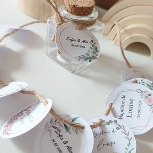 Etiquettes personnalisées perforées ou autocollantes, mariage, baptême, anniversaires, cadeau