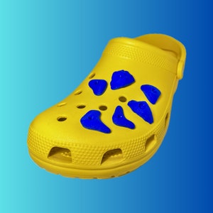 Set of 6 Blue Rock Climbing Hold Croc Charms
