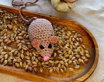 Cat Toy Handmade Crochet Mouse with Catnip, Safe & Soft Interactive Toy for Cats, Natural Catnip Plush Play Toy