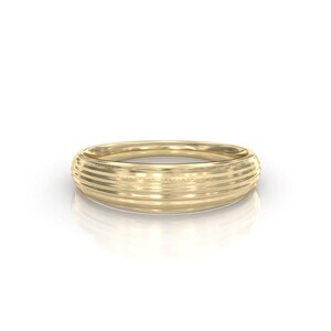 14k Gold Dome Ring, Bold Ring, Ribbed Ring, Large Dome Ring, Statement Gold Ring, Stacking Ring, Minimalist Ring, Chunky Ring