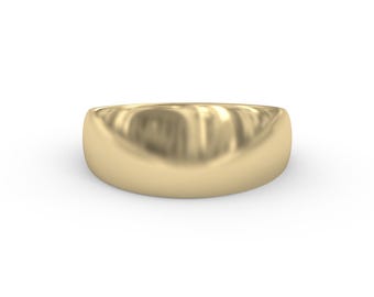 14k Solid Yellow Gold Wide Wedding Band Ring (9mm)