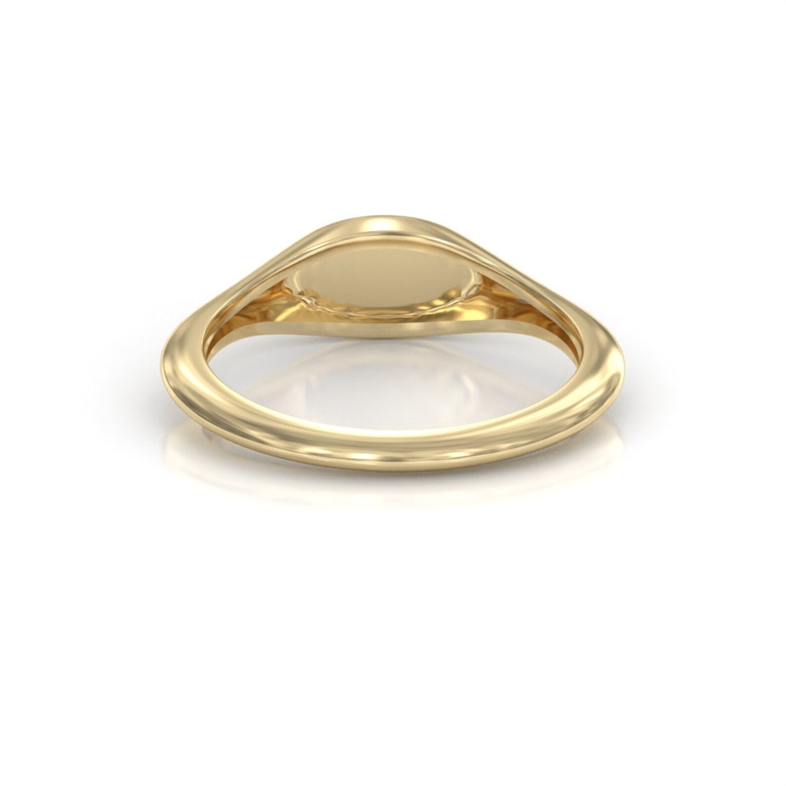 Pinky Signet Ring / 14k-18k Gold Oval Signet Ring / Small Signet Ring ...