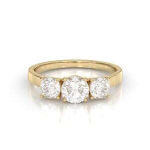 2.40 carats Lab Diamond Trio Ring  Solid 14K/18K Gold Engagement Ring