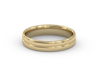 14k/18K Solid yellow Gold Wedding Band, Woman/men Wide Wedding Ring