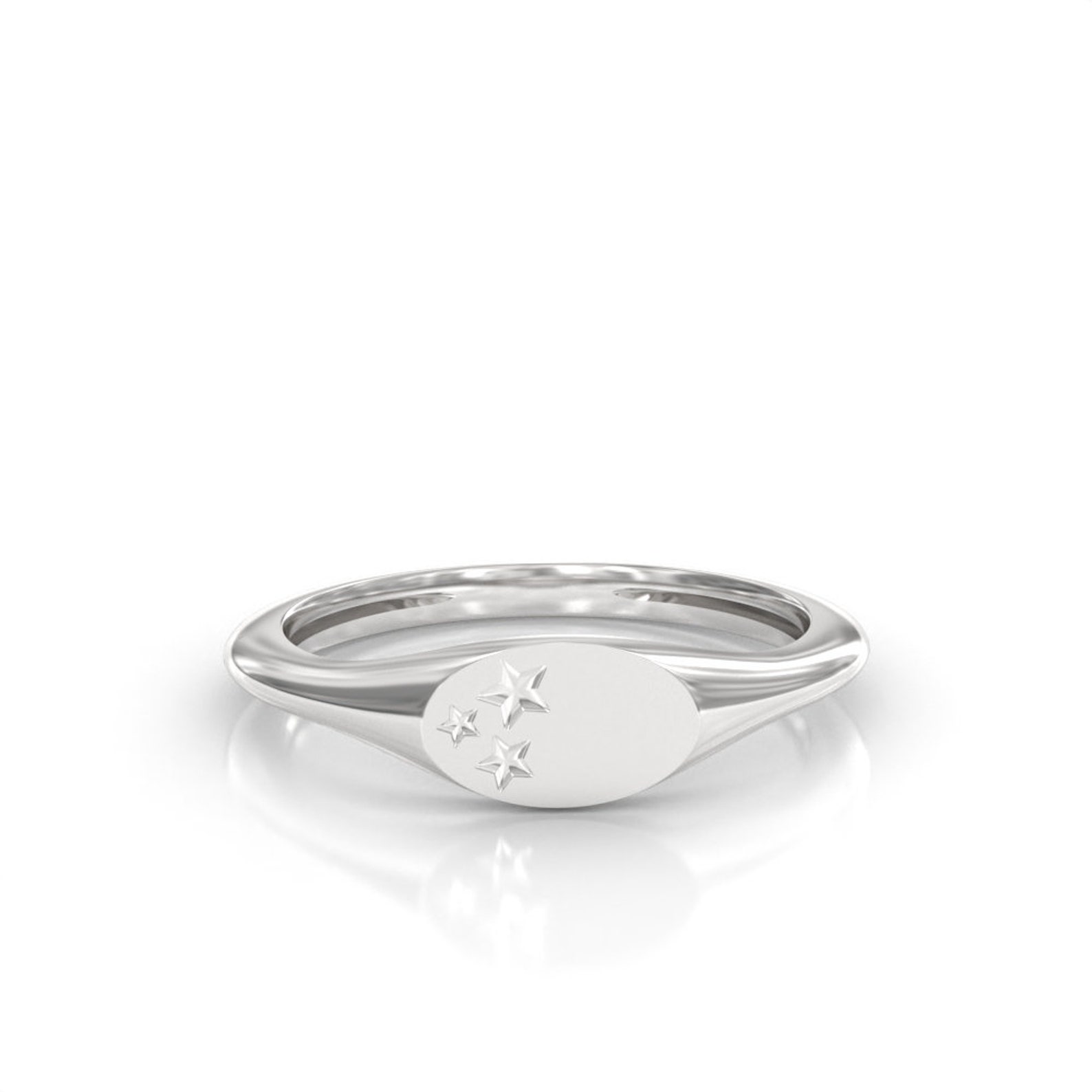 Pinky Signet Ring / 14k-18k Gold Oval Signet Ring / Small Signet Ring ...