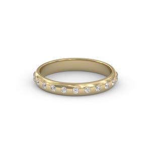 Diamond Wedding Band, Eternity ring 14K-18K Solid gold Channel Setting