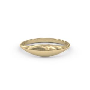 14k Gelb Massivgold Winziger Siegelring, Massivgold personalisierte Pinky Band, dünner gravierter Stapelring, dünner kundenspezifischer Monogrammring.
