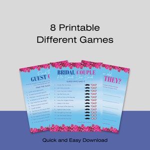 Mamma Mia Inspired Printable Party Games, Digital Printable, Mamma Mia Designs, Modern Digital Download Games, Hen Do