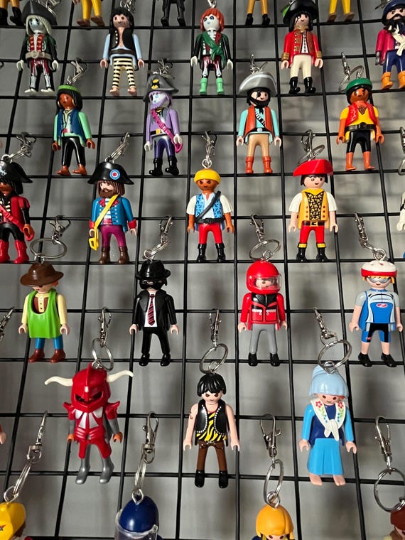 Playmobil キャラクターキーホルダーまとめ売り Playmobil Rock Star Biker Keyring: Bag Clip Charm / Unique