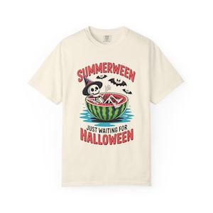 Festive Skeleton T-Shirt, Unisex Summerween Tee, Halloween Shirt, Fun Casual Wear, Spooky Summer Apparel
