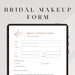 Editable Makeup Consultation Form, Makeup Business Form Printable on ...