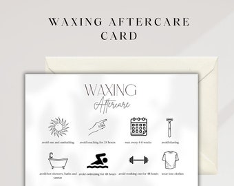 Waxing Aftercare Card, Skincare, Esthetician Template, Aftercare Instructions Canva Template Editable and Printable