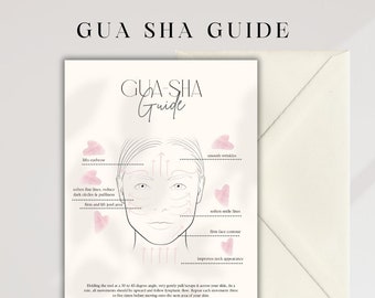 Gua Sha gezichtsgids voor schoonheidsspecialiste, gezichtsmassage, Gua Sha gebruiken, cadeau voor haar, schoonheidsverzorging, Canva-sjabloon, bewerkbaar en afdrukbaar