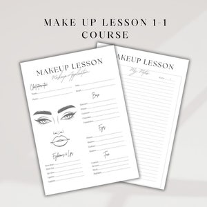 Makeup Lesson, Face Chart, Makeup Course, Makeup Artist Tutorial, Course Manual Editable Canva Template
