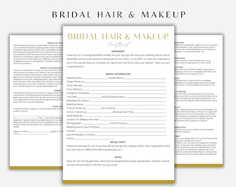 Bridal Hair & Makeup Artist Contract Template (Canva)