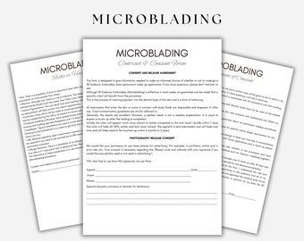 Microblading Contract | Risk and Hazards | Client Medical History | Eyebrow Aftercare Bundle