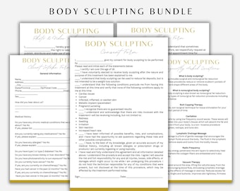 Editable Body Sculpting Forms Bundle: Client Intake, Consent, FAQ (Canva Template)