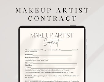 Contractsjabloon make-upartiest: MUA-formulieren bruids (afdrukbaar canvas)