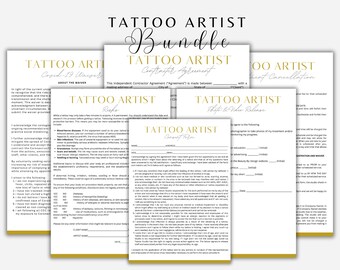 Formularios para artistas del tatuaje: Consentimiento, renuncia y acuerdo (PDF)