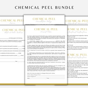 Chemical Peel Forms, Consent Form, Cancellation Policy, Fitzpatrick Assessment, Pre/After Treatment, Invoice, Photo/Video Release Templates