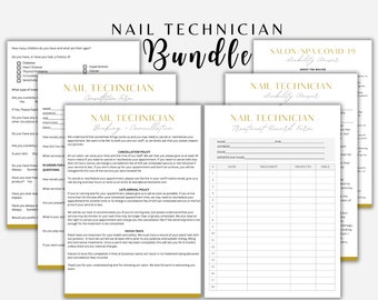 Nail Technician Forms Bundle: Salon Forms, Consultation, Waiver (Digital Download)