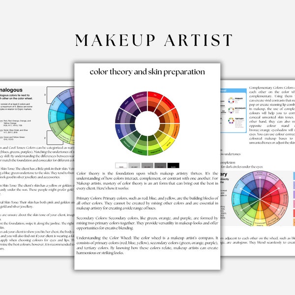 Editable Colour Theory & Skin Preparation for Foundation | Makeup Artist Worksheet Template