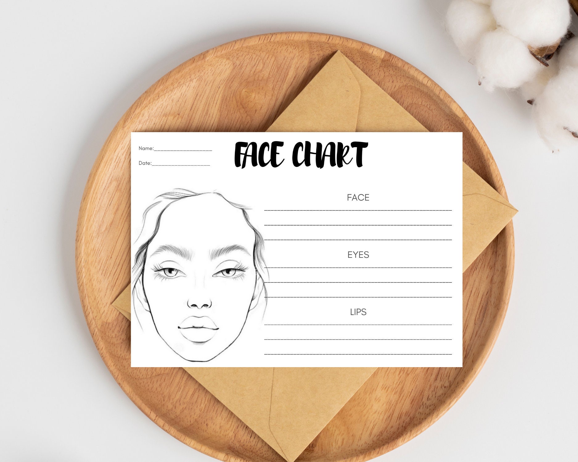 Editable Makeup Artist Template Cards, Makeup Lesson Practice Cards