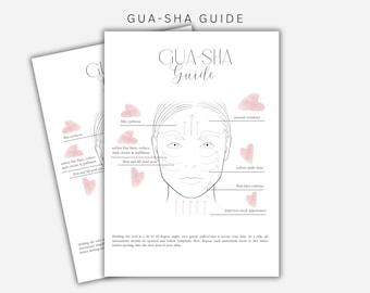 Gua-Sha Gesichts-Anleitung für Kosmetikerin, Gesichtsmassage, Wie benutzt man Gua Sha, Geschenk für Sie, Schönheitspflege, Canva Template