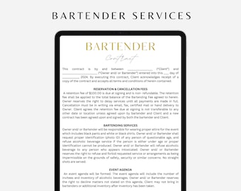 Barkeeper-Servicevertrag Vorlage: Mobile Barkeeper-Formulare (druckbar)