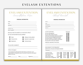 Editable Eyelash Extension Forms: Client Consultation & Record (Digital Download)
