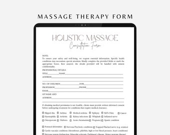 Holistic Massage Therapy Consent Forms, Contract, Business Consultation Editable and Printable on Canva
