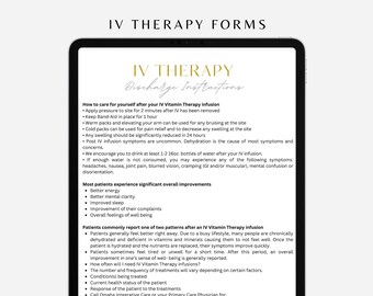 Bewerkbare ontslaginstructies voor IV-druppeltherapie, Canva-sjabloon voor nazorggids