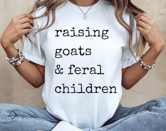 Goat Lover Png, Feral Children and Goats Png, Raising Goats & Children Svg, Goat Mama Sublimation Design,  Goat Mom