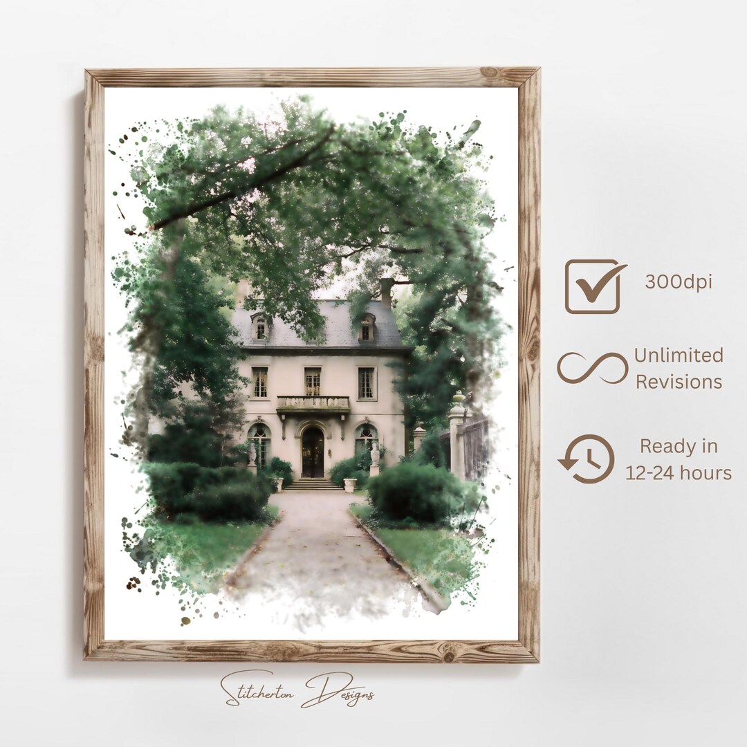 Watercolor Wedding Venue Illustration | Custom Wedding Gift ...